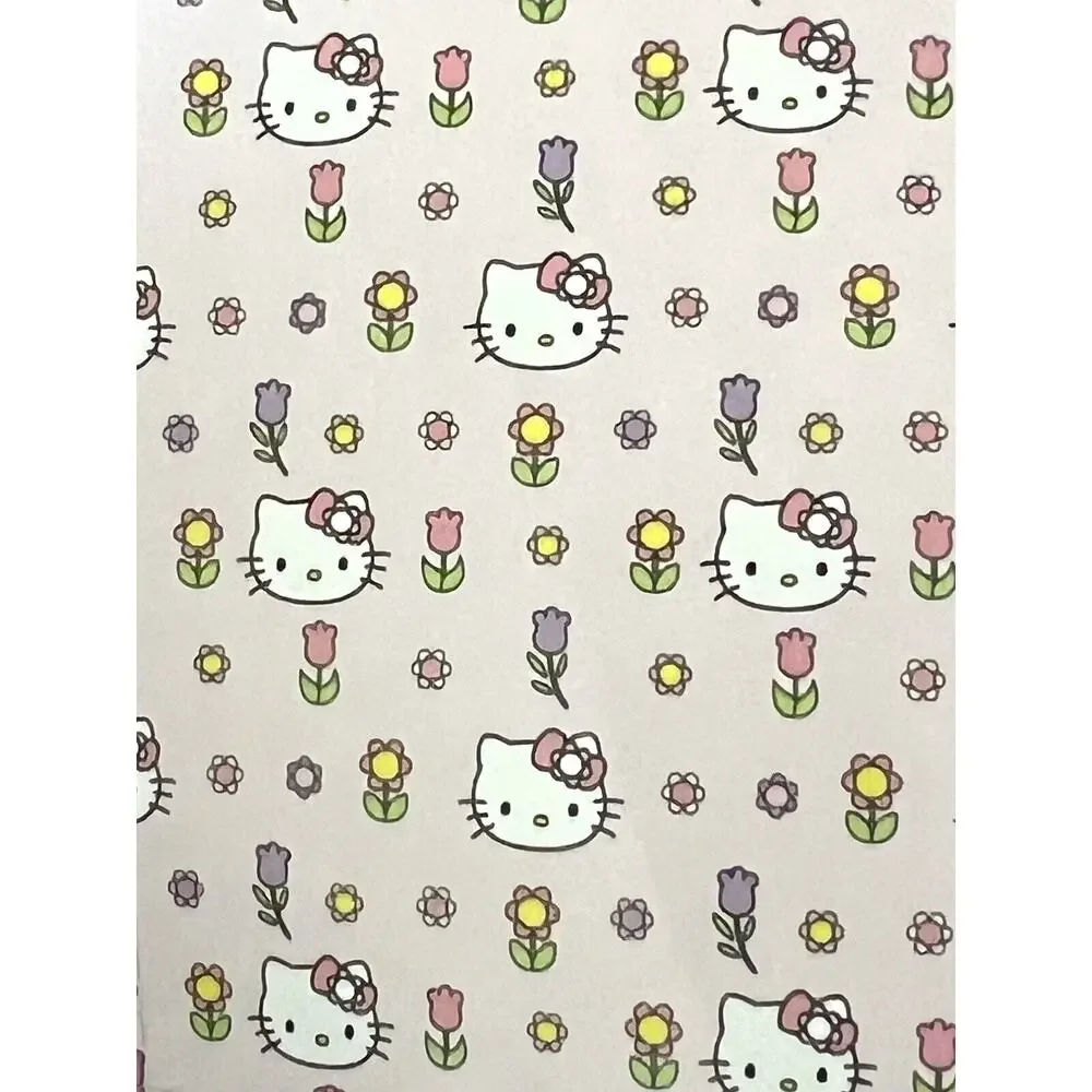 Hello Kitty Throw Blanket Spring Easter Flowers Pink Plush Fleece 50” X 70” PINK
